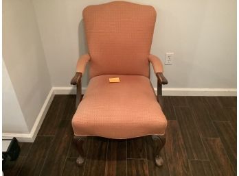 A60, Camel Colored Or Gold Chair With Pindots On Upholstery