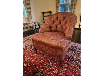 A99, Red Paisley Upholstered Chair