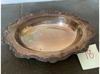 A78, Mid-Century Silver Plated Serving Tray Platter With Lid With The Initials Of MJO Or MOJ On The Top.