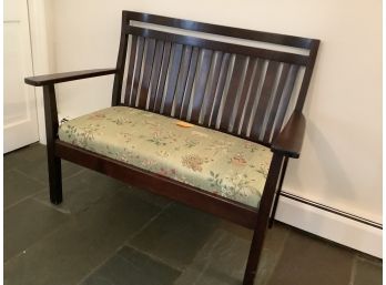 A15, Indoor Bench, Upholstered Seat And Slat Back