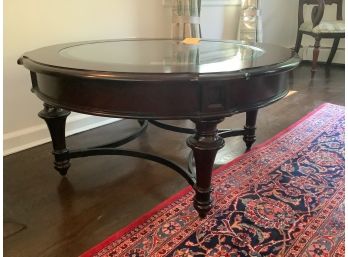 A10, Round Coffee Table With Beveled Glass Top