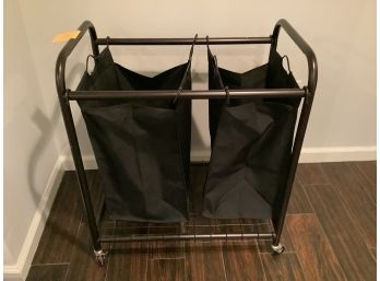 A49, Black Laundry Cart On Wheels Or Sports Cart