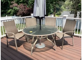 A31, Patio Table And Four Chairs, Glass Top