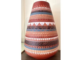 Tall Pot, Signed By Agnes Woods Of The Navajo Tribe