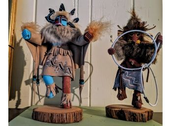 Two Genuine Indigenous Kachina Dolls By Hort And B. Joe