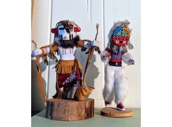 2 Vibrant Kachina Dolls --