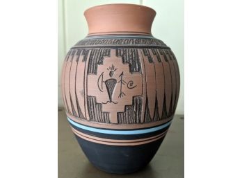 Native American Clay Pottery, Signed By Hus Keweve Of The Navajo Tribe