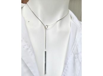 Silver Plate Lariat Pendant Necklace