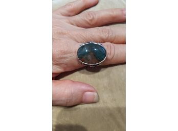 Sterling Ring With Large Center Stone