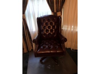 Burgundy Leather Office Chair