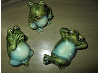 Lot Of 3 Porcelain Frogs