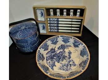 Lot Of 3 Blue And White
