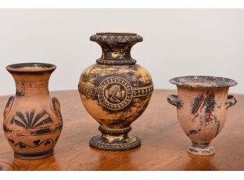 Set Of Three Pottery Vases