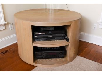 K. Flam Associates Custom Round Wood Media Console Table