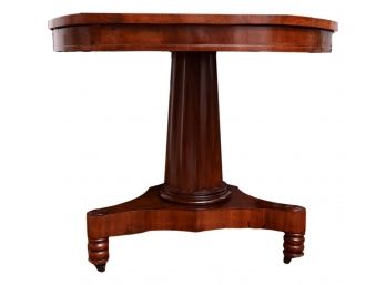 Beautiful Flame Mahogany Round Pedestal Column Table