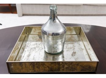 Mirrored Tray And Mercury Glass Jug