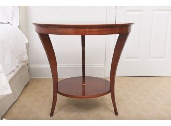 Round Double Tiered Wood Side Table