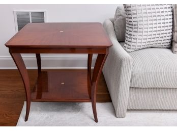 Square Double Tiered Wood Side Table