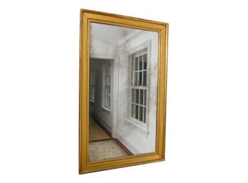 Large Gilt Wood Framed Beveled Edge Mirror