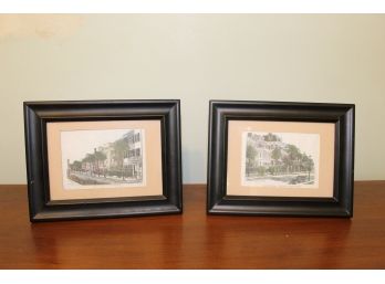 Pair Of Drawings Of Charleston, By Maurice Blanchette