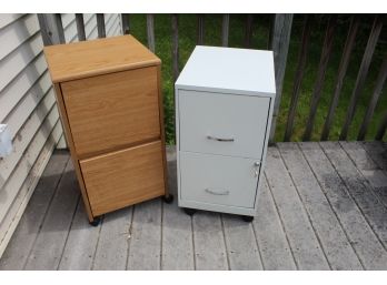 Pair Of Rolling Filing Cabinets