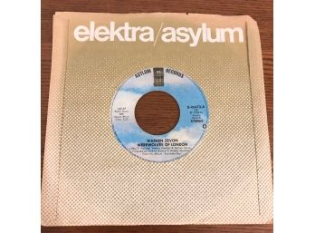 WARREN ZEVON - WEREWOLVES OF LONDON. 1978 Vinyl 45 RPM On Asylum Records (E-45472)