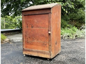 An Antique Hulman & Co Country Store Advertising Wood Coffee Bin