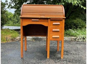 An Adorable Oak Roll Top Desk - CHAPPAQUA - SUNSET DR.