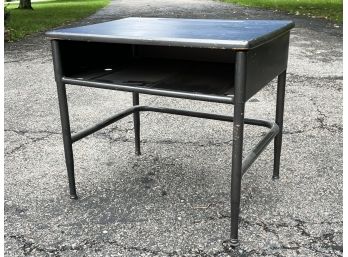 A Vintage Childs Wood And Metal School Desk - CHAPPAQUA - SUNSET DR.