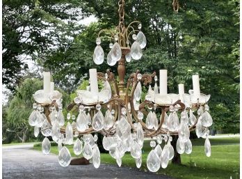 A Crystal And Bronze Chandelier - CHAPPAQUA - SUNSET DR.