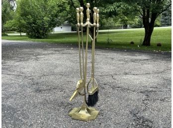 A Vintage Brass Fireplace Tool Set - CHAPPAQUA - SUNSET DR.