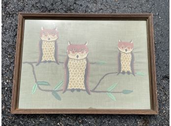 Crewel Owl Framed Art - CHAPPAQUA - SUNSET DR.