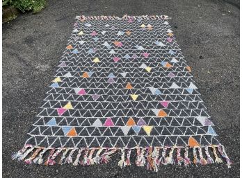 A Modern Geometric Wool Rug - CHAPPAQUA - SUNSET DR.