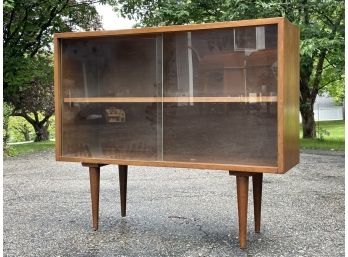 A Mid Century Modern Glass/Wood Door Console, Or Bar Unit - CHAPPAQUA - SUNSET DR.