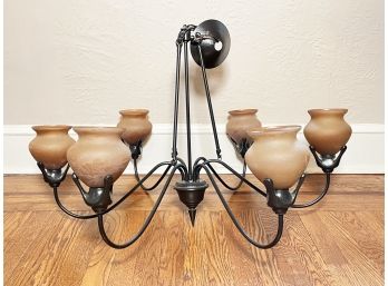 An Oil Rubbed Bronze Chandelier By Restoration Hardware - SCARSDALE - FARLEY RD.