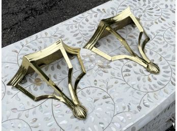 A Pair Of Decorative Lacquered Brass Wall Shelves - CHAPPAQUA - SUNSET DR.