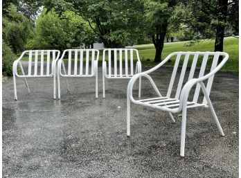 A Set Of 4 Vintage Tropitone Tubular Aluminum Outdoor Chairs CHAPPAQUA - SUNSET DR.