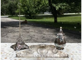 An Antique Desk Set Of Martele Silver By Theodore B. Starr - CHAPPAQUA - SUNSET DR.