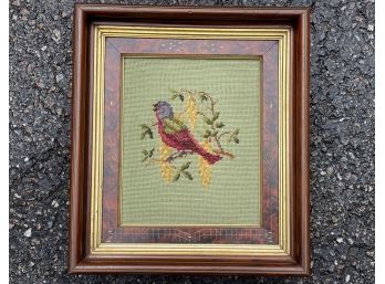 A Framed Needlepoint Bird - CHAPPAQUA - SUNSET DR.