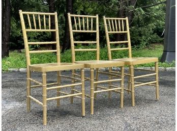 A Trio Of Faux Rattan Banquet Chairs - CHAPPAQUA - SUNSET DR.