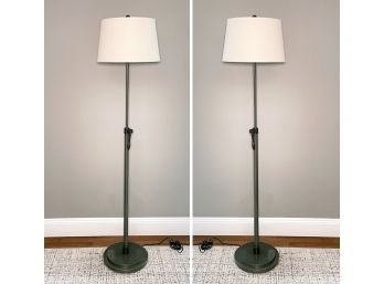 A Pair Of Industrial Chic 'Sutter' Floor Lamps By Pottery Barn - SCARSDALE - BERWICK RD.