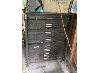 ANTIQUE STEEL PRINTERS CABINET