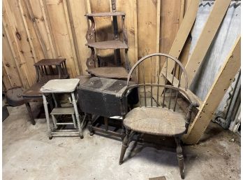 LOT OF BARN FURNITURE AND TWO MIRRORS