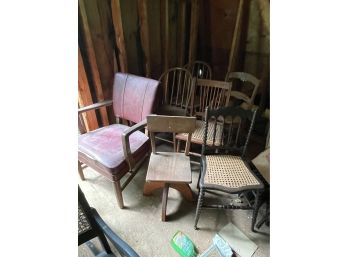 SIX MISMATCHED ANTIQUE CHAIRS