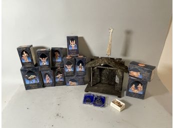 TWO VINTAGE NATIVITY SETS AND A BOXED AVON COLLECTION