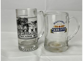 Pair Of Glass Beer Mugs