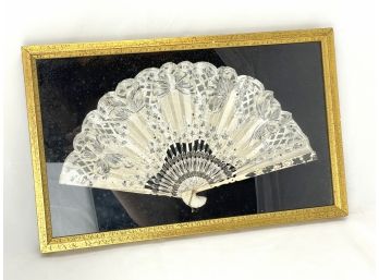 Very Valuable Handmade And Painted Fan From 1880s - Professionally Framed