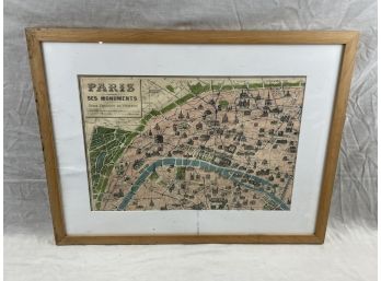 Framed Map Of Paris