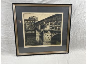 Signed And Numbered Lithograph Of Florence By C. Pelintoni