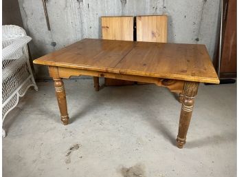 Hard Wood Kitchen Table With Two Leafs